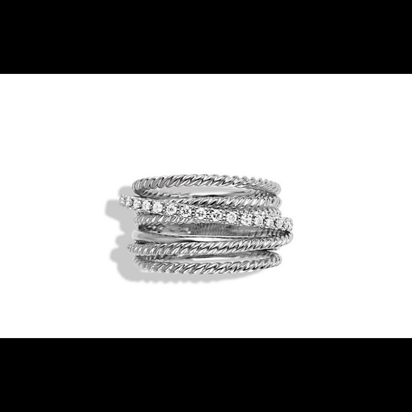 Authentic David Yurman Crossover Wide Ring Diamond - Picture 1 of 6